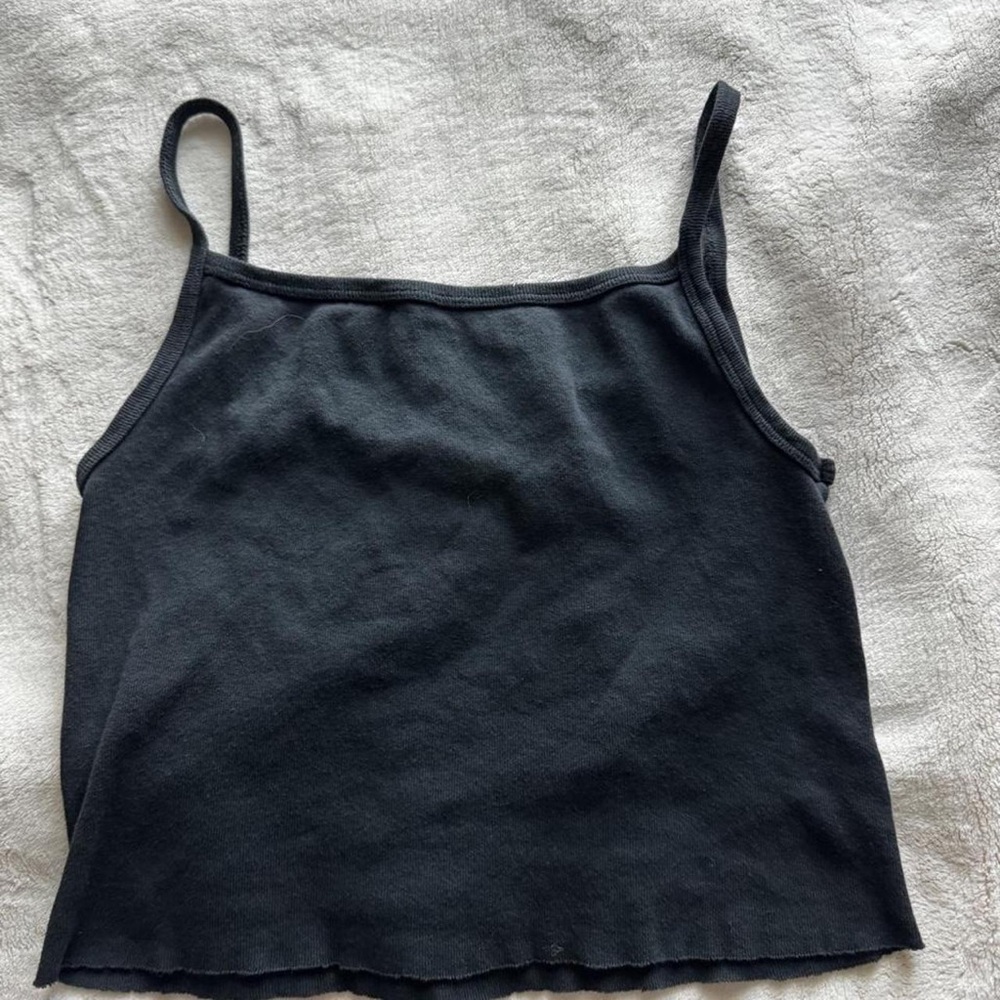 wild fable Black Cropped Slim-Strap Cami